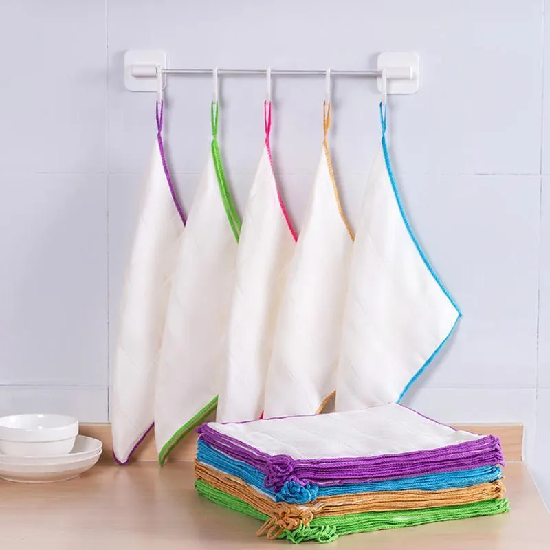 Cotton Four-layer Dish Hanging Yarn Cloth Fiber Scouring Pad Thickened Cleaning Towel Absorbent Rag Hangable Oil Absorption ZJHP0606