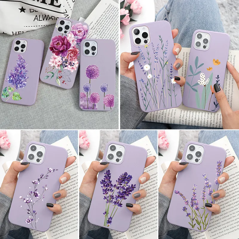 Lavanda Casse Del Telefono Per Xiaomi Poco X3 NFC F3 Mi 11 10T 9T A3 M3 Redmi Nota 10 9 8T 8 7 Pro Lite 9S 9A 7A Copertura Molle di TPU Funda