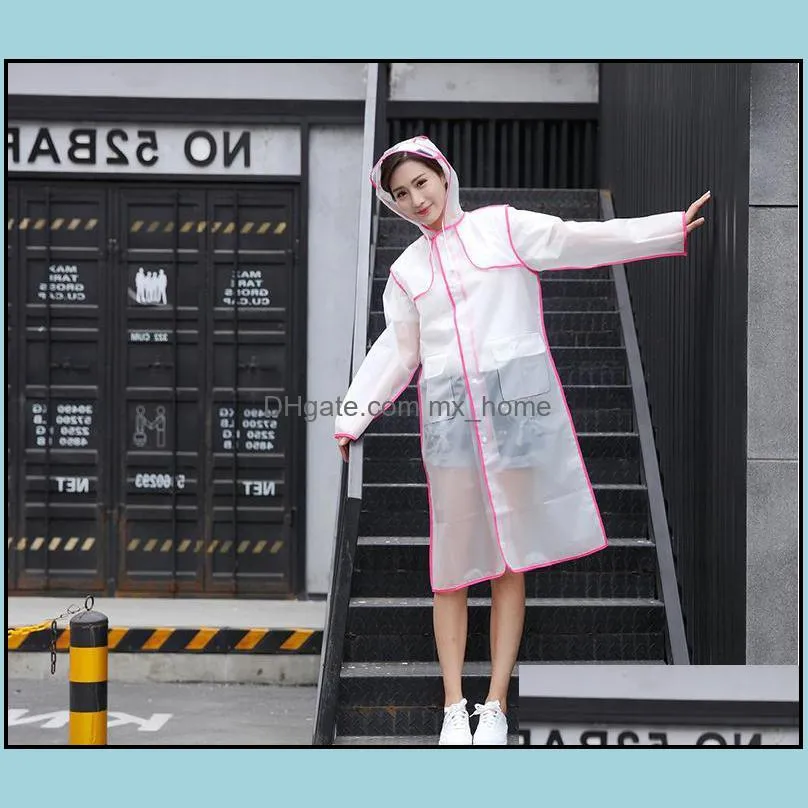 raincoats eva waterproof frosted transparent raincoat fashionable women rainwear rain coat jacket fringe clothes rain gear sn2557