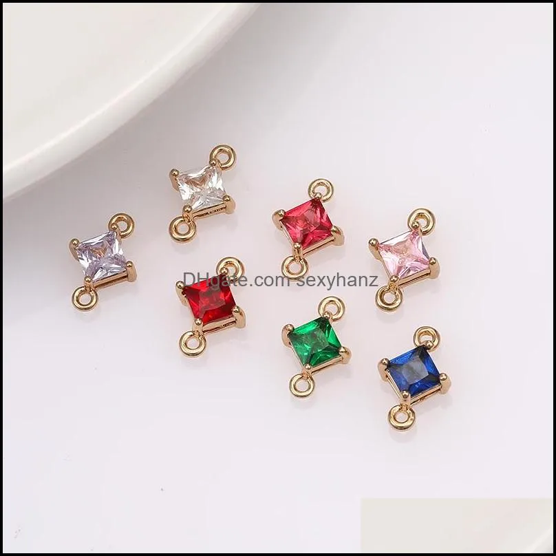 New Fashion Deaigner K9 Crystal Pendant Charm Colorful Square Shape Transparent Pendants For Necklace Bracelet Earring DIY Jewelry