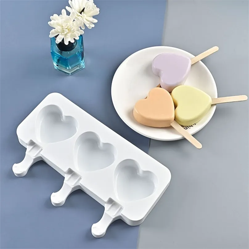 Popsicle coeur forme crème moule fabricant Cube plateau glace moule pour fête Bar cuisine gadget moldes de silicona 220611