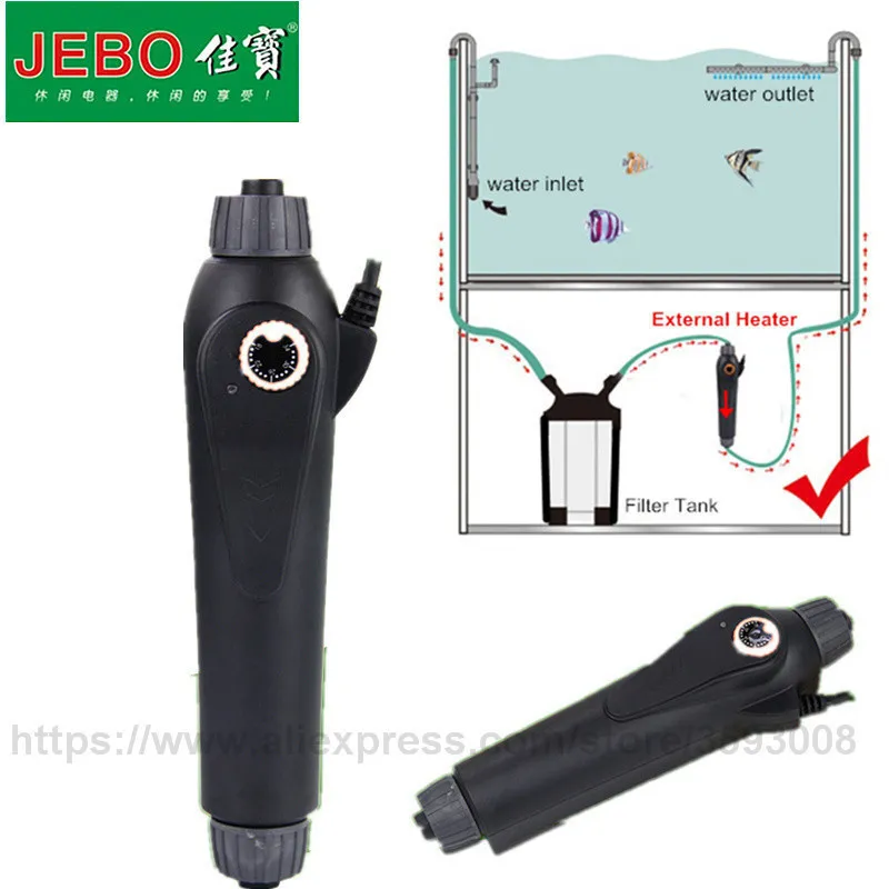 Aquecedor de água externo JEBO TEMPRATTURA ajustável Rium Fish Tank Temp Controller Better Use melhor com filtro 100W 200W 300W Y200917