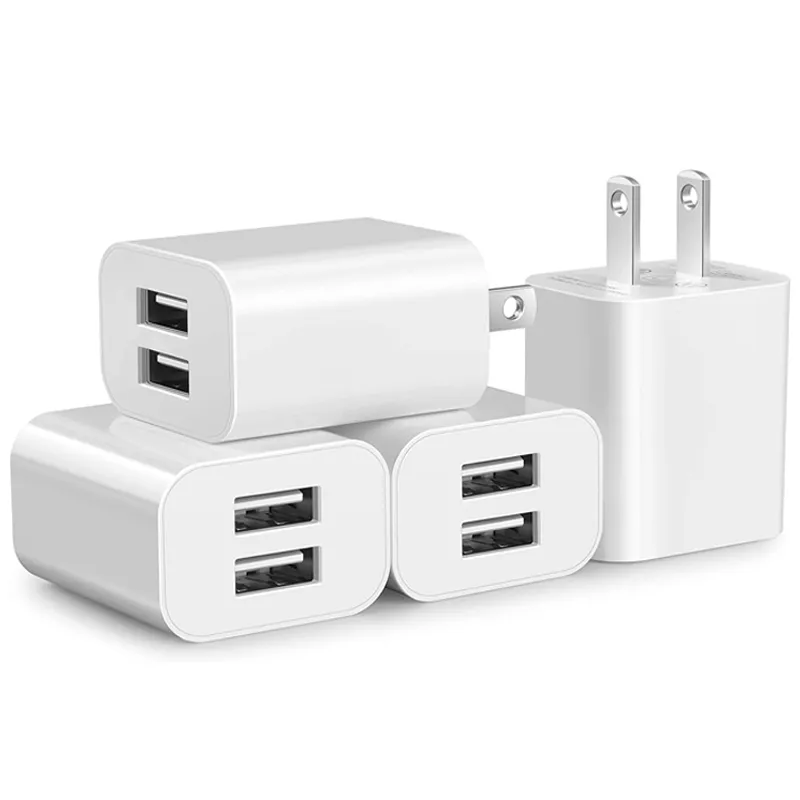 USB Wall Charger Block 2A Dual Port Cube USB Plug Power Charging Adapter Brick For IPhone XS Max XR 8 Plus