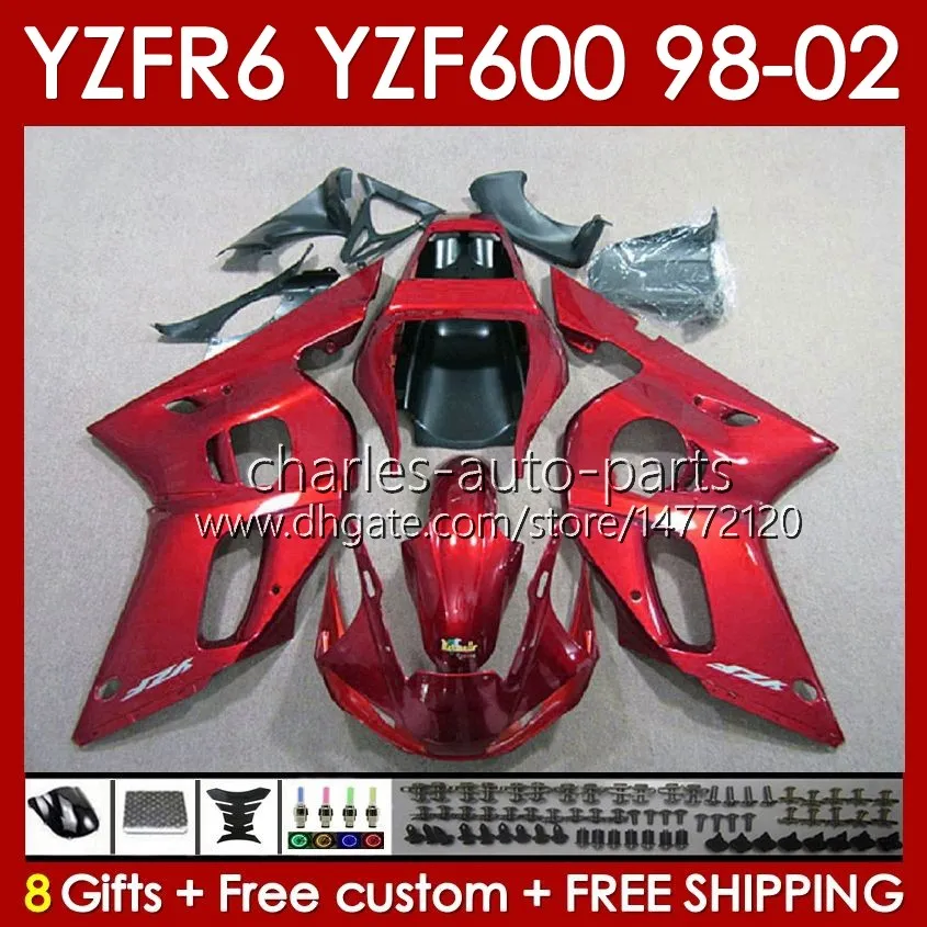 Verkleidungsset für Yamaha YZF 600 CC YZF-600 YZF R6 R 6 98–2002 Karosserie 145Nr