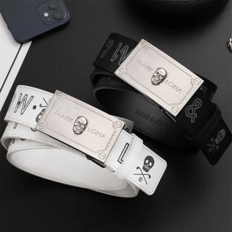 Cinturones de golf deportivos de alta calidad para hombres y mujeres, cómodos, impermeables, a la moda para hombres, pantalón de tendencia simple, cinturón blanco y negro para pareja