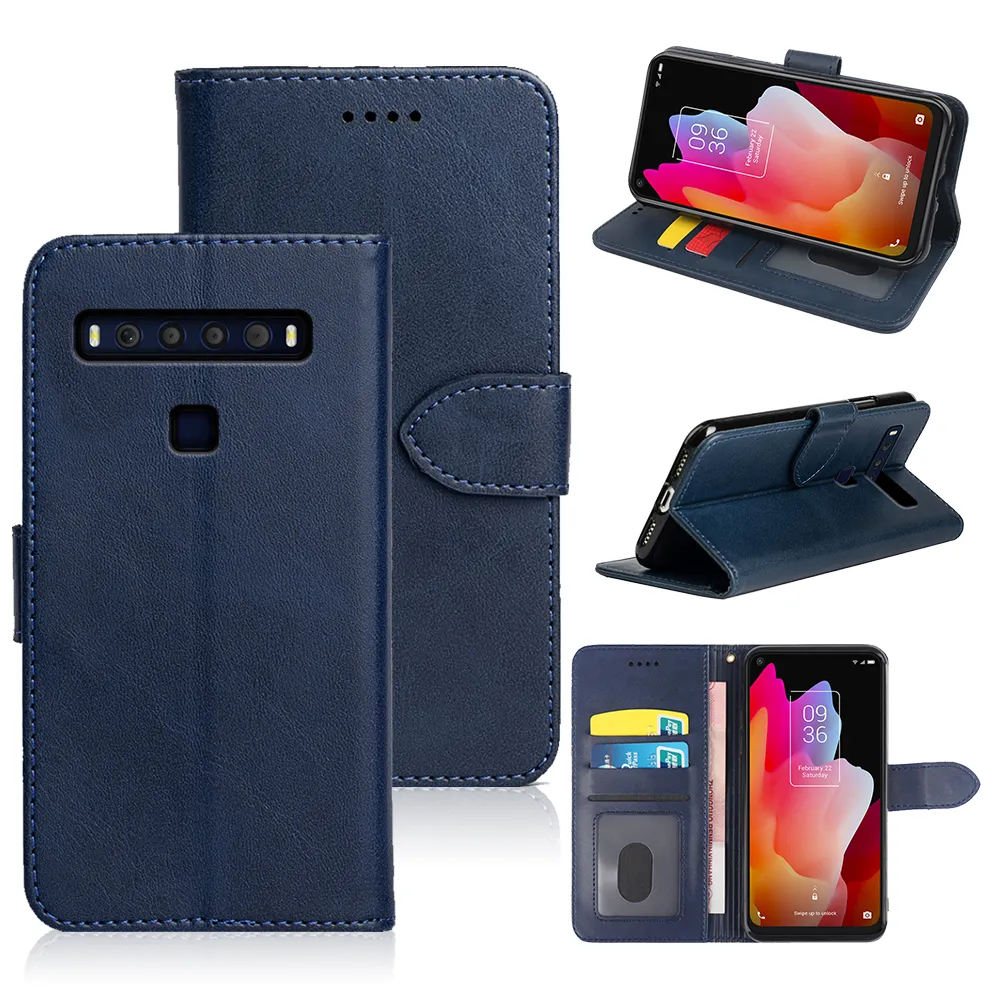 Fashion PU Leather Phone Cases For TCL 20 20XE 30 30XE 30Z 30T Flip Cover Wallet Pouch With Card