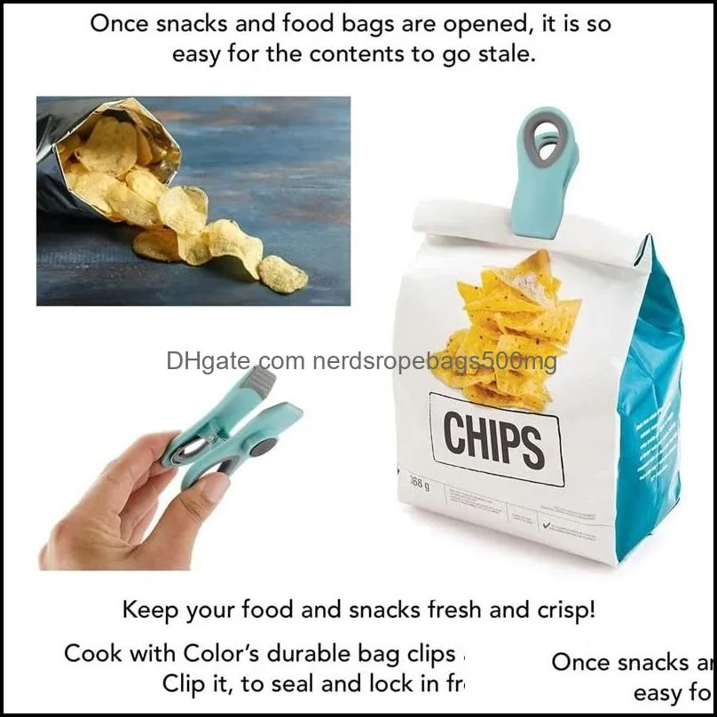 Bag Clips with Magnet- Food Clips Bag Clip for Food Storage with Air Tight Seal Grip Snack Bags and Food Bags RRE13503