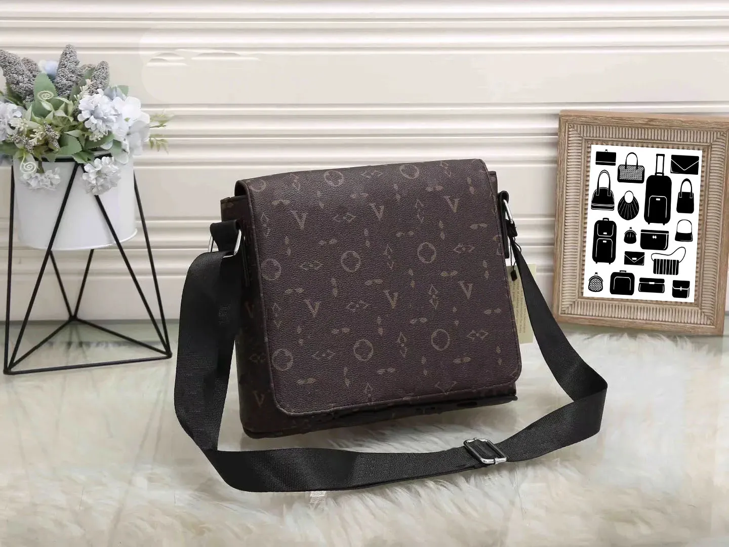 Luxury Leather Men s Crossbody shoulder bag with Shoulder Strap Designer Briefcase Tote Messenger Wallet and Satchel Louiseitys Viutonity s Wallet Included
