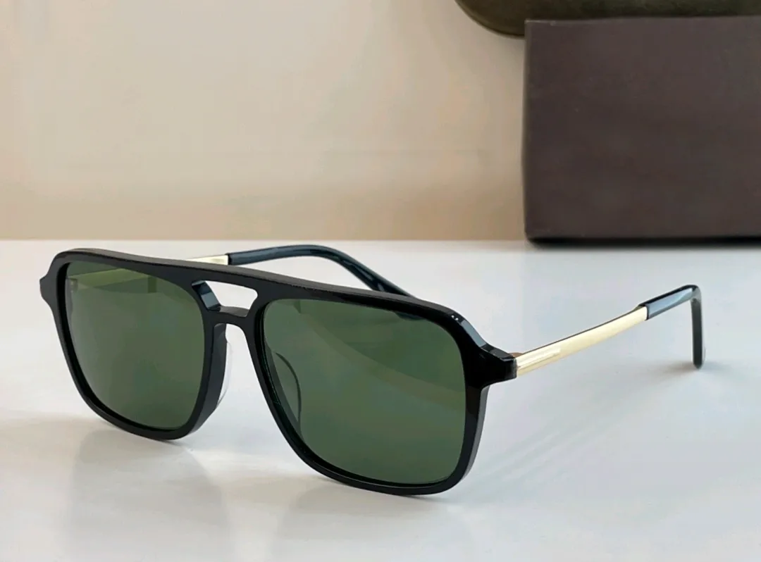 Lunettes de soleil pilote noir vert 0910 Crosby homme lunettes de mode femmes Sonnenbrille Gafas de sol accessoires avec étui