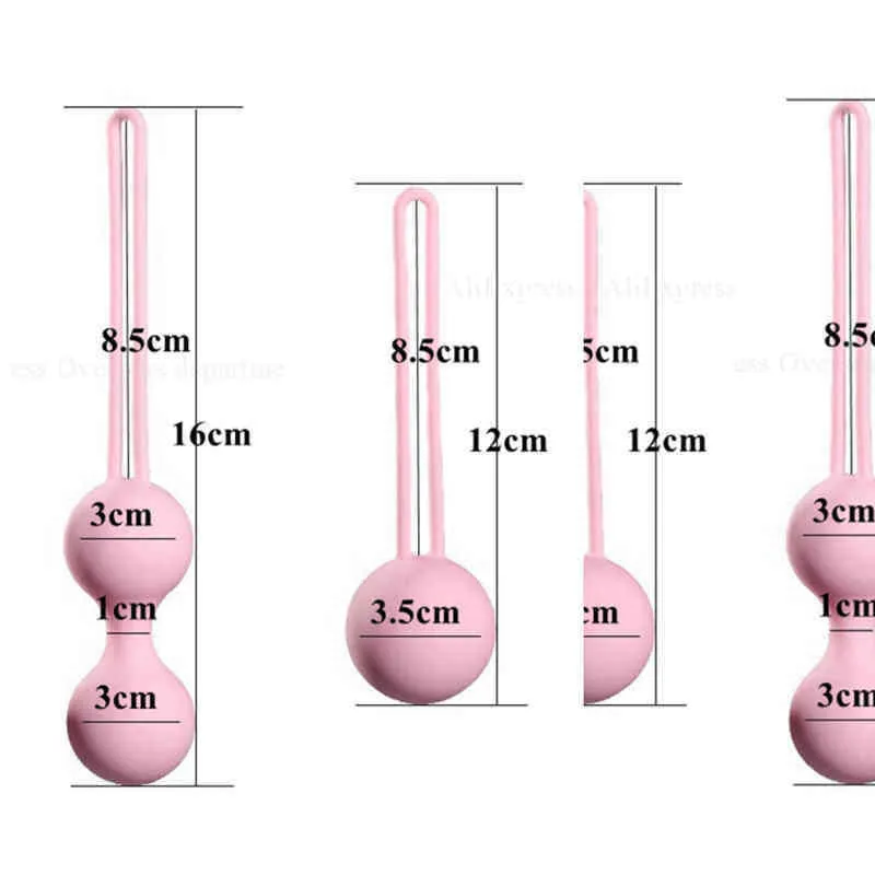 Zestaw jaj nxy Safe Silikonowa Smart Ball Kegel Ben wa Vagina Dokręcić maszynę do ćwiczeń gejysa gejisha zabawki dla kobiet 0125