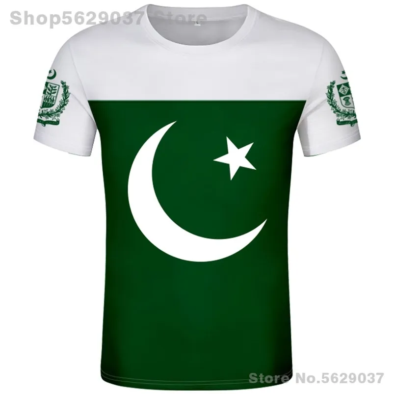 Pakistan T Shirt DIY Ücretsiz Özel İsim Numarası Pak T-Shirt Nation Flag İslam Arapça İslami PK Pakistan Arap Baskı Po Giyim 220702