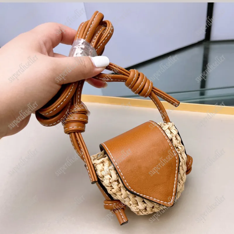 Summer Women Cross Body Mini Shoulder Bags High Quality Girls Straw Bag Woven Totes Leather Beach Tote Coin Purse Versatile Wallet Artwork