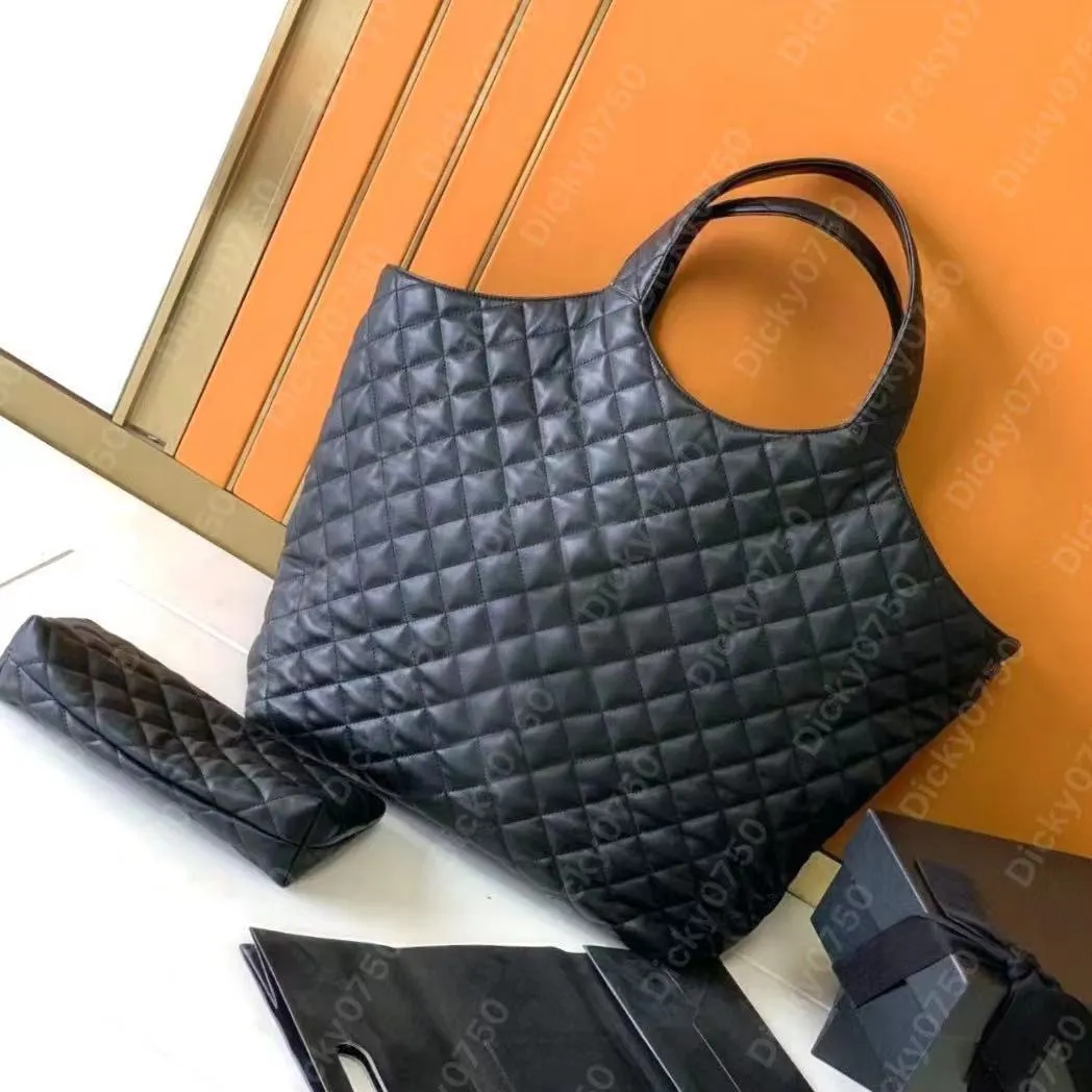 Icare Tasarımcı Tote Alışveriş Çantaları Dicky0750 Lüks Tots Çanta Kuzu Dinek Üst Kalite Büyük Omuz Gerçek Deri Kadınlar Totes Çantalar Crossbody Lady Moda Çantası