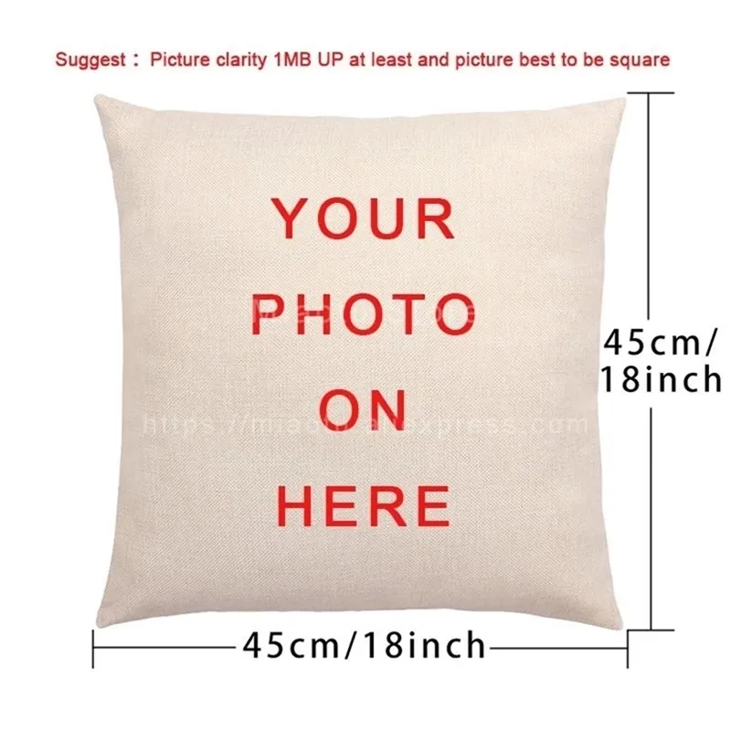 Baby Family Pets Custom Cushion Covers Printing Cotton Linen Case Customized Cover For Sofa DIY Pillow case 220622