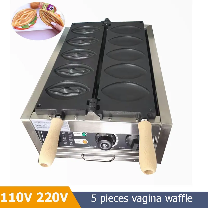 Kız zambak waffle üreticisi kadınlar waffle fırıncı demir plaka makineleri vajina waffle kedi yapım makinesi