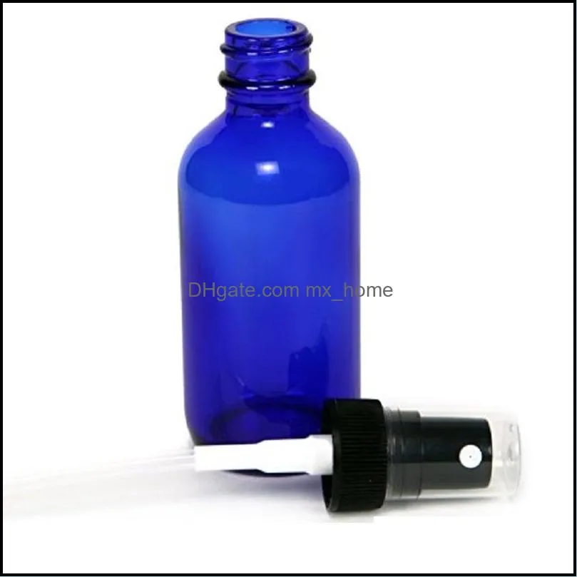 Cobalt Blue Glass Bottle Bottles with Black Fine Mist Pump Sprayer Designed for  Oils Perfumes Cleaning Products Aromatherapy