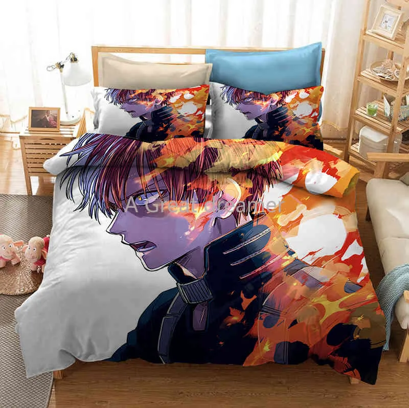 3d Printed My Hero Academia Naruto Bed Set Duvet Cover Pillowcases
