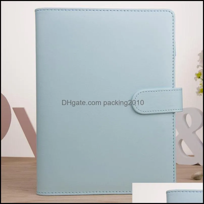 pu leather-proof a6 notebook diary schedule schedule diary binder cute school supplies macaron notebook notebook office wll26