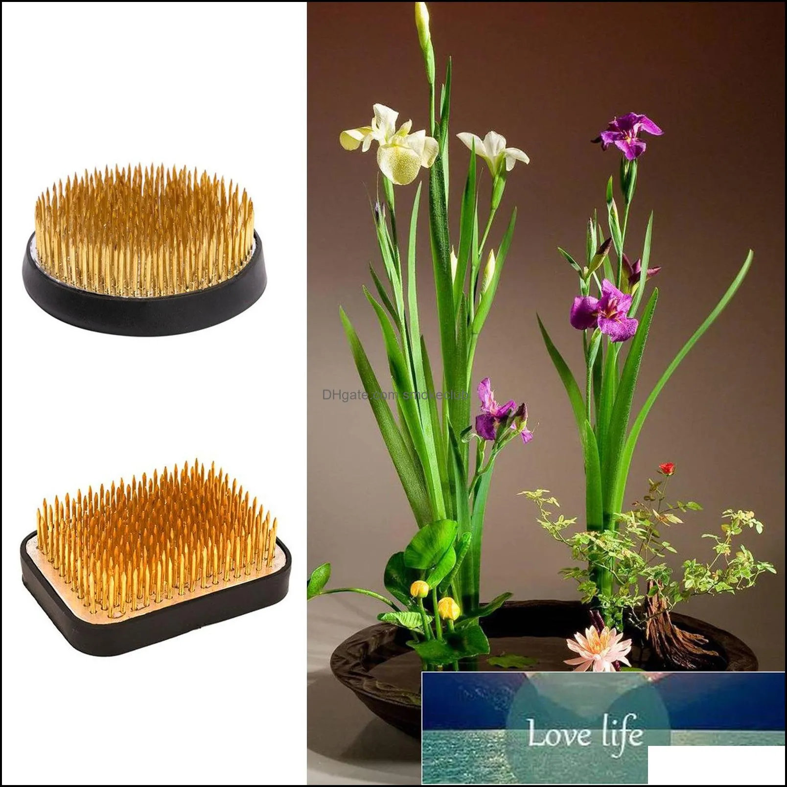 Rundes Kupfernadel-Blumenarrangement mit Gummihülse. Ikebana liefert hochwertige Halternadel. Frosch-Fabrikpreis. Expertendesign. Drop-Lieferung