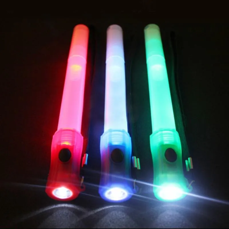 パーティーデコレーショングロースティック4 in1シグナルホイッスルフラッシュLEDフラッシュワンドライトライフセイブアウトドアパーティデコレーションパーティ