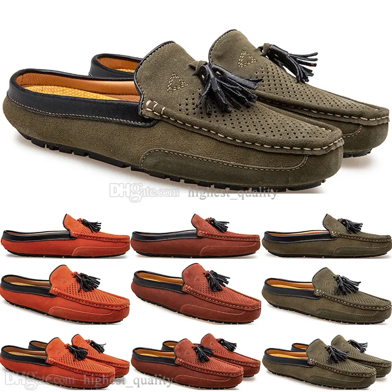 Primavera Verão Nova Moda Estilo Britânico Mens Lona Casual Ervilhas Shoes Slippers Homem Cem Lazer Estudante Homens Preguiçoso Drive Overshoes Respirável 38-47 1229