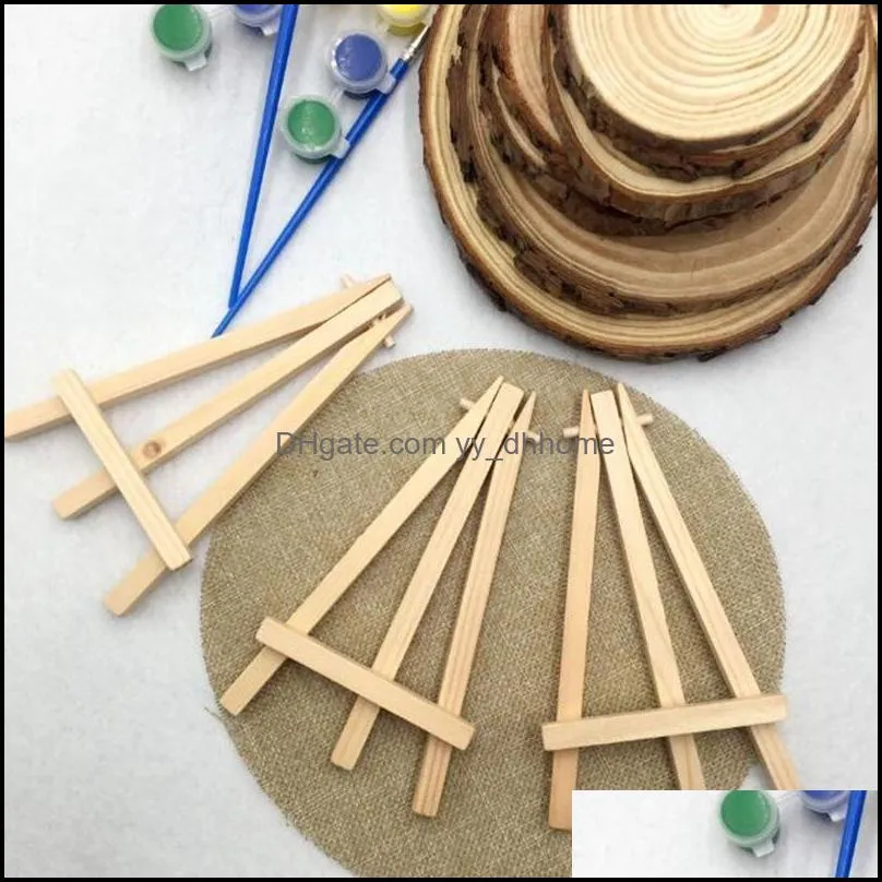 8x15cm Natural Wooden Mini Tripod Easel Mini Wedding Decoration Painting Small Holder Menu Board Accessoriy Stand Display Holders