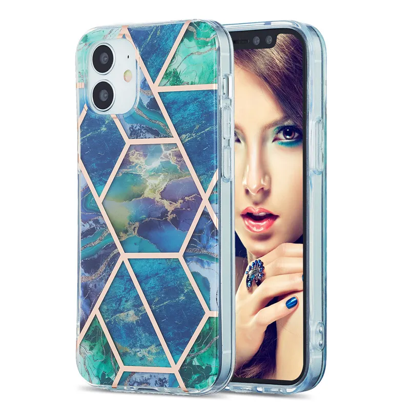 Bling Laser Marmor Design Cases Fexible TPU und Hard Back Case Cover für iPhone 13 12 Mini 11 Pro Max Samsung S22 S21 S20 Ultra Plus A22 A32A72 Redmi Note 11 Pro