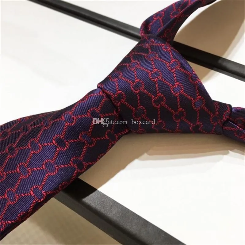 Classic Letter Jacquard Neck Tie 100% Silk Men Neckwear Cravattino Wedding Business Male Designer Krawatte With Box