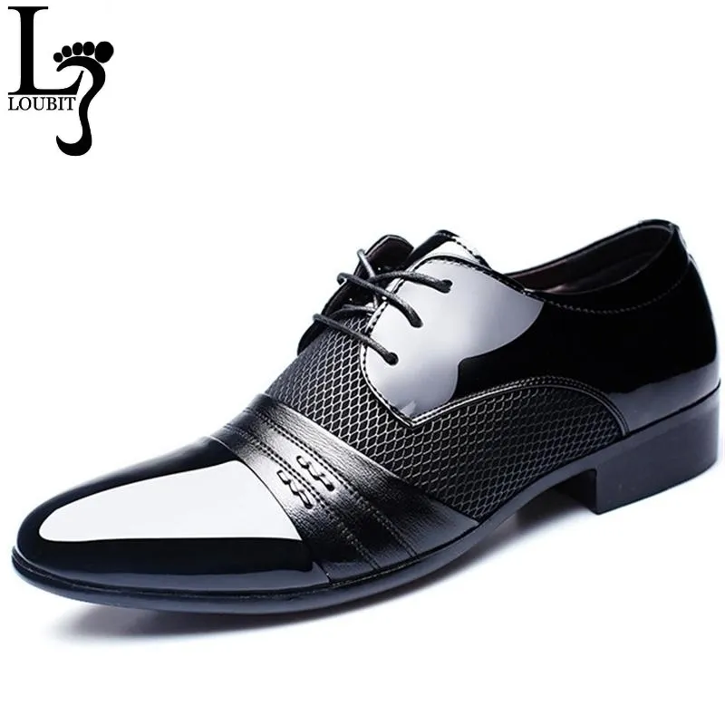Men's Dress Shoes Fashion Leather Men Business Flat Shoes Black Brown Breathable Men Formal Office Working Shoes Big Size 38-48 Y200420
