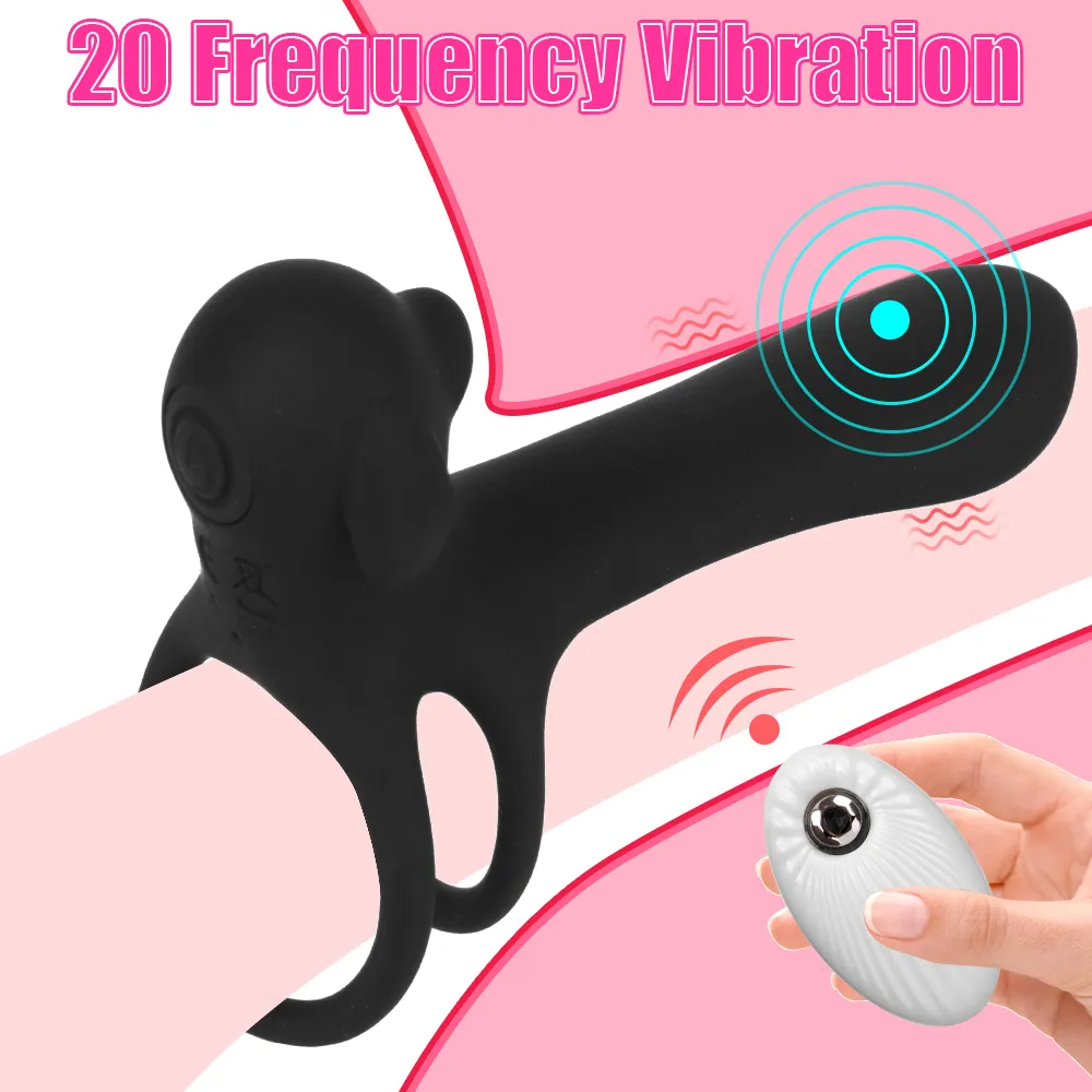 Klitoris Stimulation sexy Spielzeug 20 Frequenz Vibration G-punkt Massage Vibrierender Penis Ring Für Paar Verzögerte Ejakulation