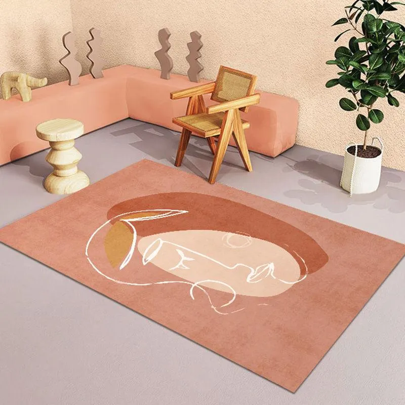 Carpets Nordic Carpet Living Room Geometric Floor Mat Home Girl Ins Wind Abstract Minimalist Sofa Bedroom Bedside Decor Custom RugsCarpets C