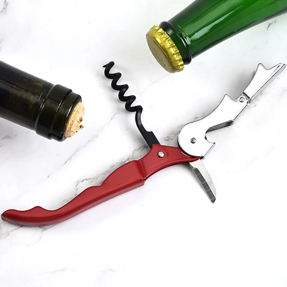 فتحة زجاجة نبيذ Corkscrew أداة فتحة سائق من الفولاذ المقاوم للصدأ متعدد الوظائف.