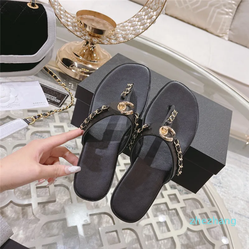 2022 Designer Women Sandals Platform Slide Ladies Leather Slippers Summer Beach Party Fashion Casual Wide Flat Heel Slipper Top Quality Size