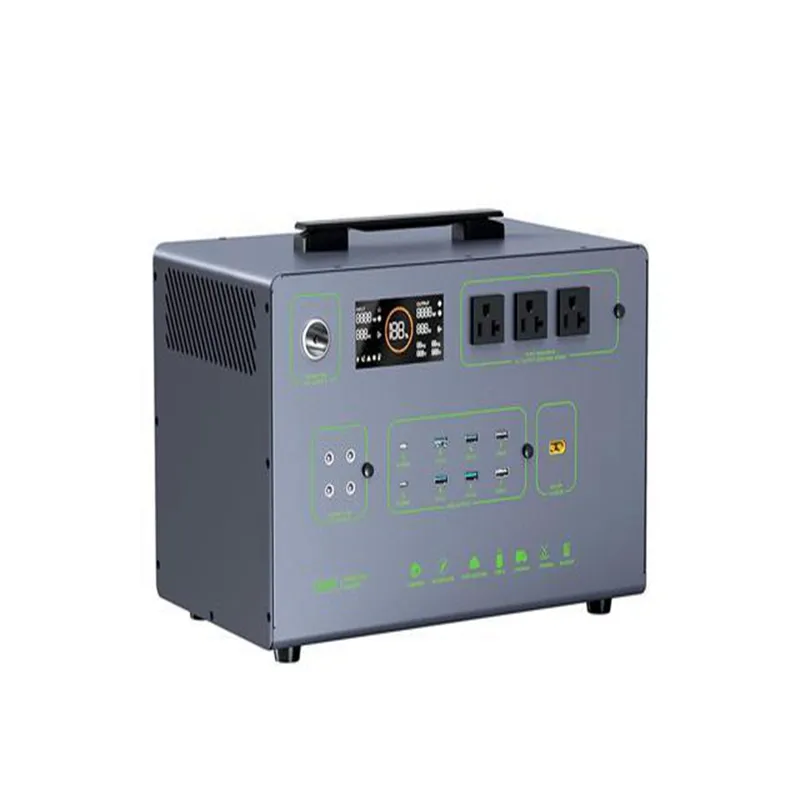 Portable Power Station 2160WH LIFEPO4 Batterij Back-up AC 2200W 500W Solar Generator met 3 AC-uitgangen 2 USB-C-poorten 4 QC 3.0 60W Max LED-licht voor kamperen voor kamperen