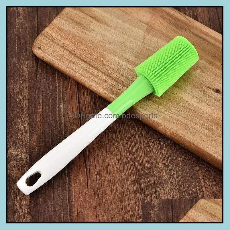 2018 Practical Long Handled Silicone Brush Cup MUG Cleaning Brush Baby Milk Bottle Washing Brush Home Kitchen BBQ Cleaning Tools