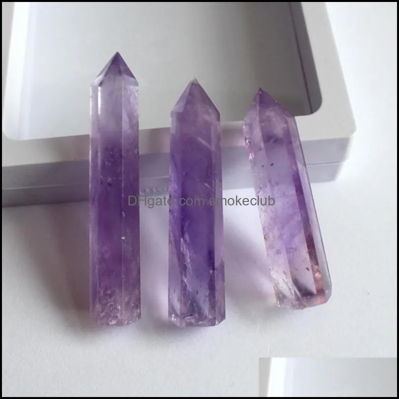 Natural Purple Crystal Quartz Tower Point Arts Obelisk Wand Healing Crystal 5cm 6cm 7cm