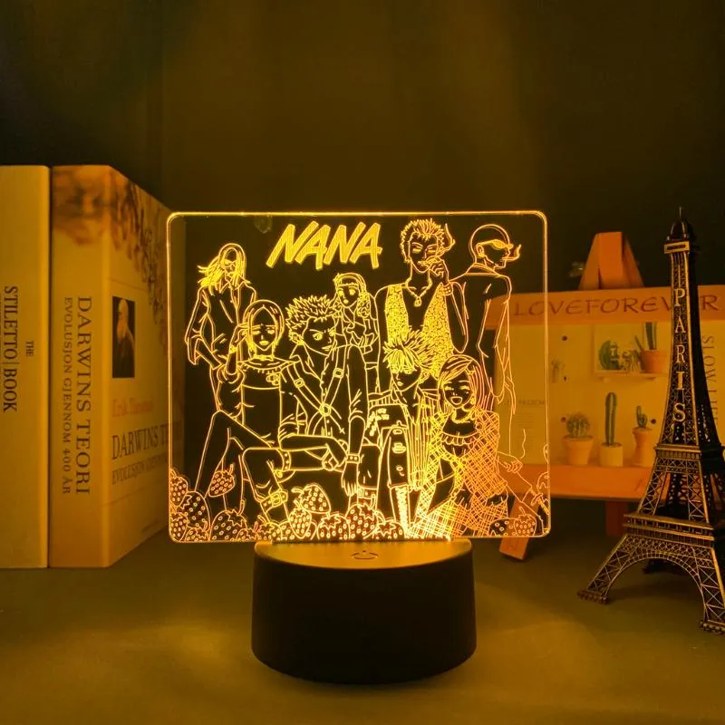 Nachtlichter 3D Lampe Manga Nana Group für Schlafzimmer Dekoration Licht Geburtstag Anime Geschenk Zimmer Dekor Tisch Led NanaNight