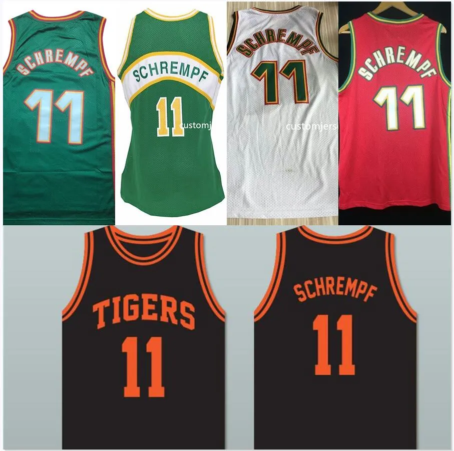 Maglia da basket universitaria Centralia High School Tigers Detlef Schrempf # 11 maglie da uomo ritorno al passato maglie vintage cucite ricamate personalizzate di grandi dimensioni S-5XL