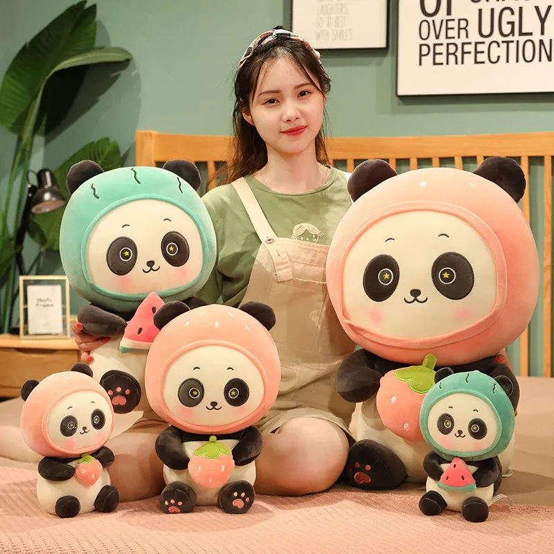 Creativo carino frutta panda bambola peluche giocattolo morbido cuscino per bambini ragazze regali
