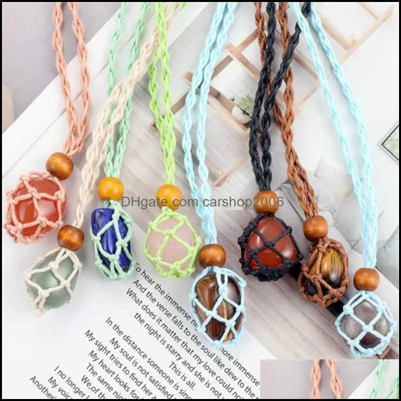 Подвесные ожерелья подвески ювелирных украшений 2 - Rame Crystal Holder Ожерелье регулируемое пустой камень B Dhdbd