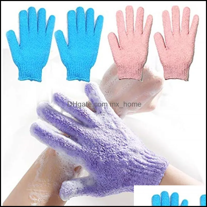 Bath Glove Kid`s Washcloths Cloth Towel Solid Children`s Finger Gloves Nylon Massage Shower Bubble Tool Dead Skin Cell Remover LSK1502