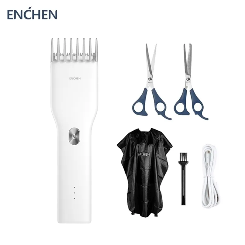 Enchen Men의 전기 모발 클리퍼 세트 부스트 무선 성인 전문 트리머 r 라운드 코너 면도기 이발기 원래 220712