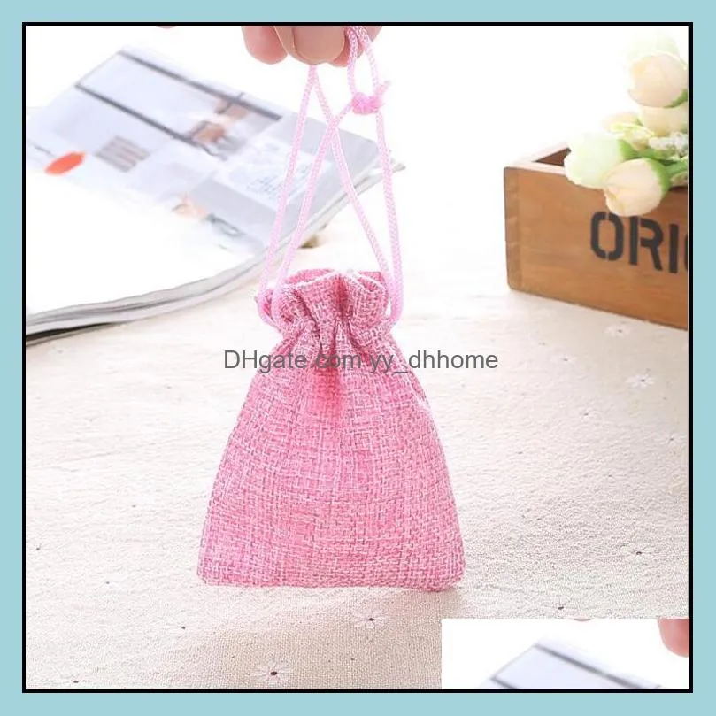 jewelry pouches gift storage bags flax cloth material for wedding party 10*12cm jewelry package wholesale free shipping 0583wh