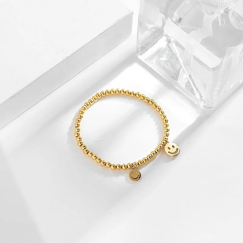 Women's elastic 18k gold titanium steel bracelet