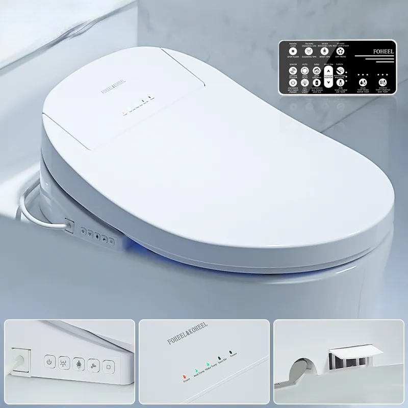 Koheel Electric Intelligent Bidet Cover Heat Sits Led Light 통합 스마트 변기 시트