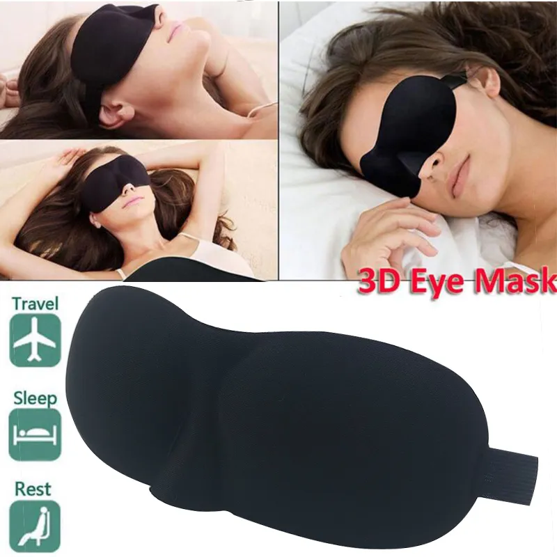 Maschera per gli occhi per dormire 3D Aiuto per il riposo da viaggio Maschere per il sonno Copertura Patch imbottita Morbida benda Rilassante Massaggiatore