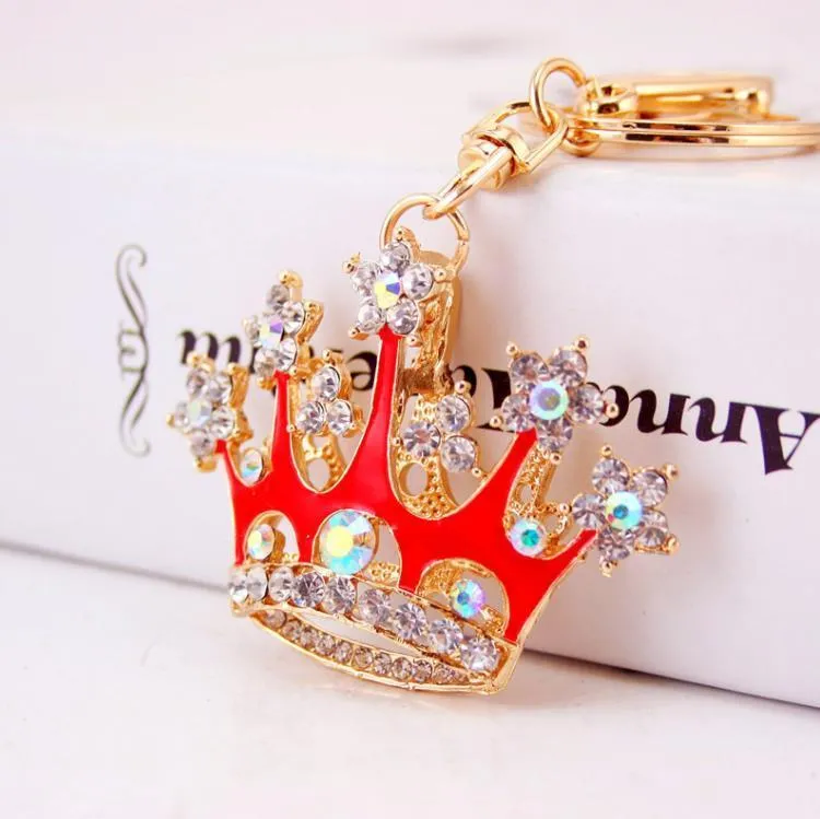 Party Favor Bling Bling-crystal crown Keychains Handbag Car Key Ring Cute bag Pendant Key Chains Keychain Small Gifts SN4962