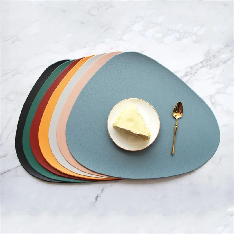 Placemat serviesmat met kom onderzitter warmte isolatie pu lederen gemakkelijk te reinigen beschikbaar in meerdere kleuren 4 6 8 pcs keuken 220610