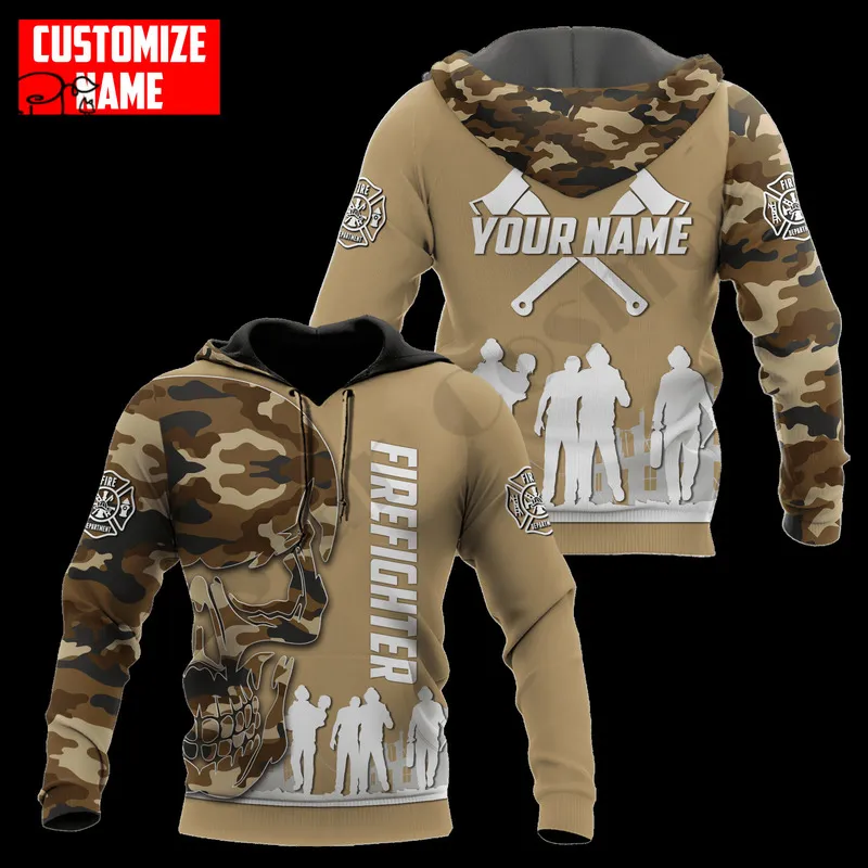 PLstar Cosmos 3DPrinted est Pompier Nom personnalisé Unique Hrajuku Streetwear Unisexe Casual Funny Hoodies Zip Sweatshirt B 16 220713