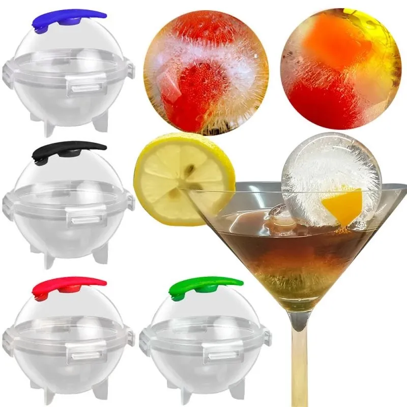 Ny 5 cm runda kulverktyg Ice Cube mögel Diy Ice Cream Maker Plastic Mold Whisky Tray för barkök Gadget Tillbehör